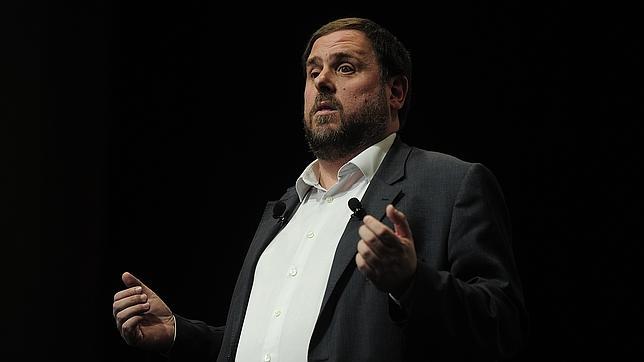 El presidente de ERC, Oriol Junqueras, en su discurso del pasado martes