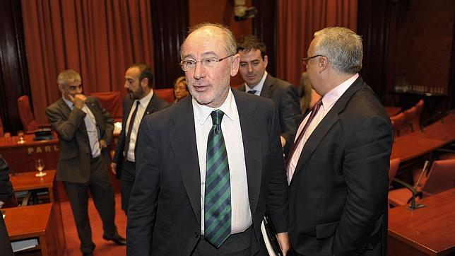 Rodrigo Rato, expresidente de BAnkia durante su comparecencia en el Parlamento catalán 