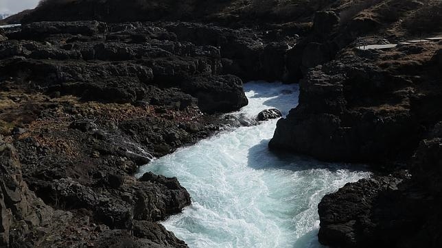 Cascada Barnafoss, en Islandia