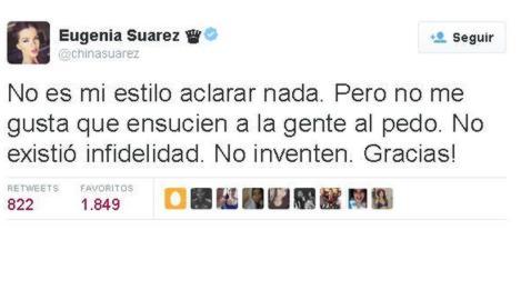 Mensaje que mandó «La China» para parar los rumores