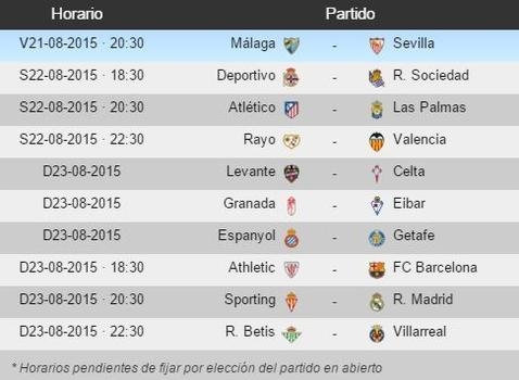 Horarios confirmados para el comienzo de la Liga